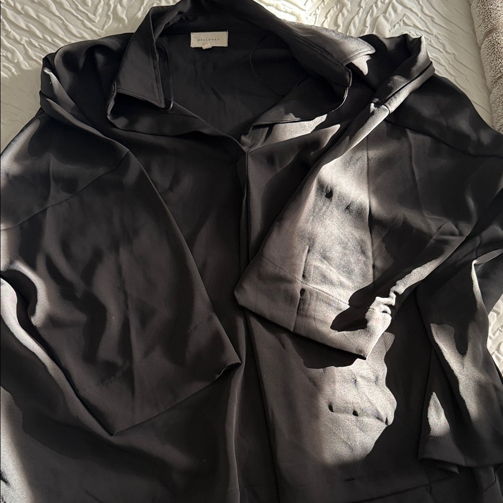 MELLODAY Elegant Black Blouse